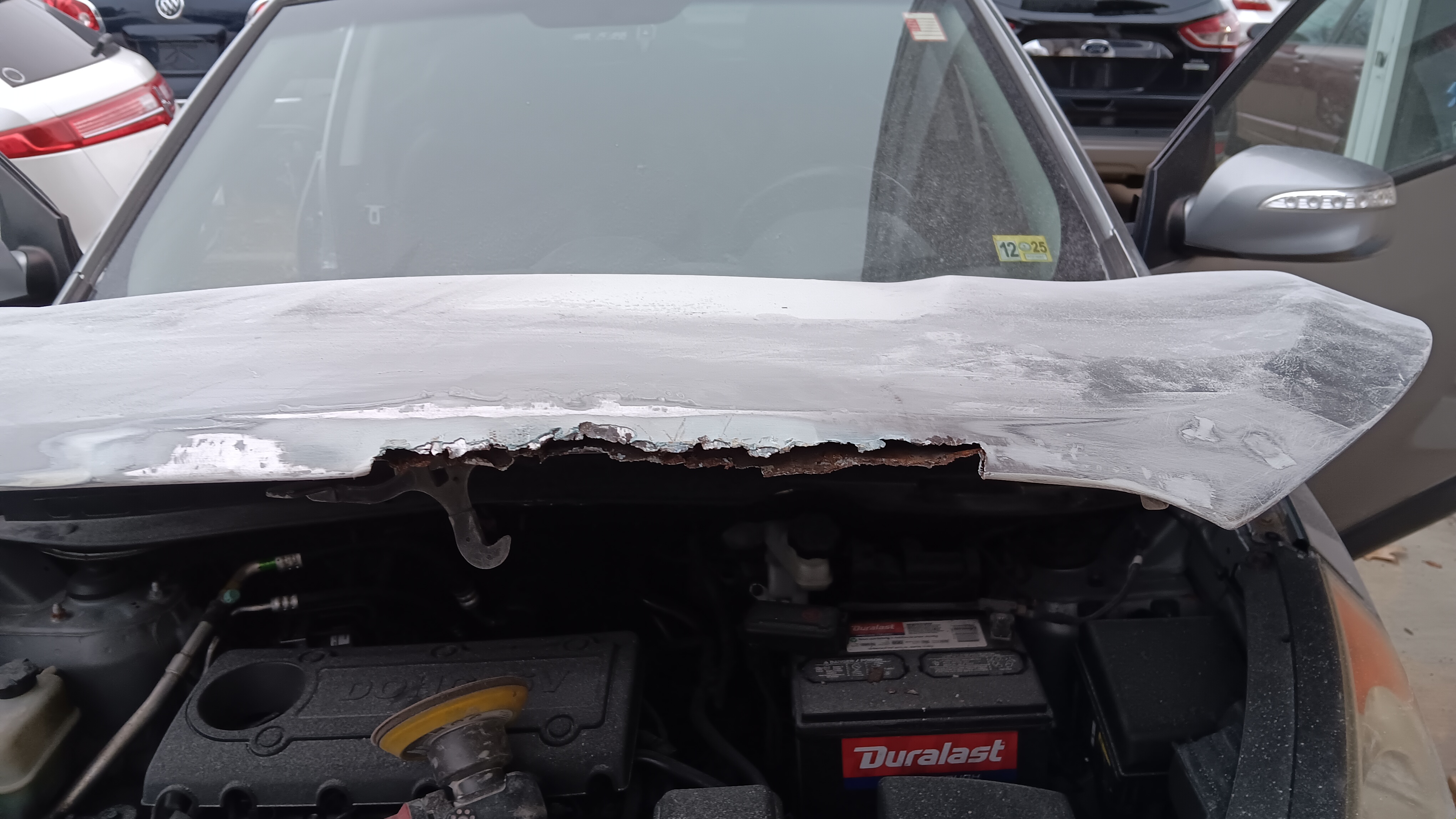 Hyundai rust repair and custom painting in Norfolk, Virginia — Before